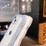 iPhoneシリーズ対応ウェーブケース背面クリアインスタ人気131211ProProMax韓国クリアケース携帯ケースショルダー
