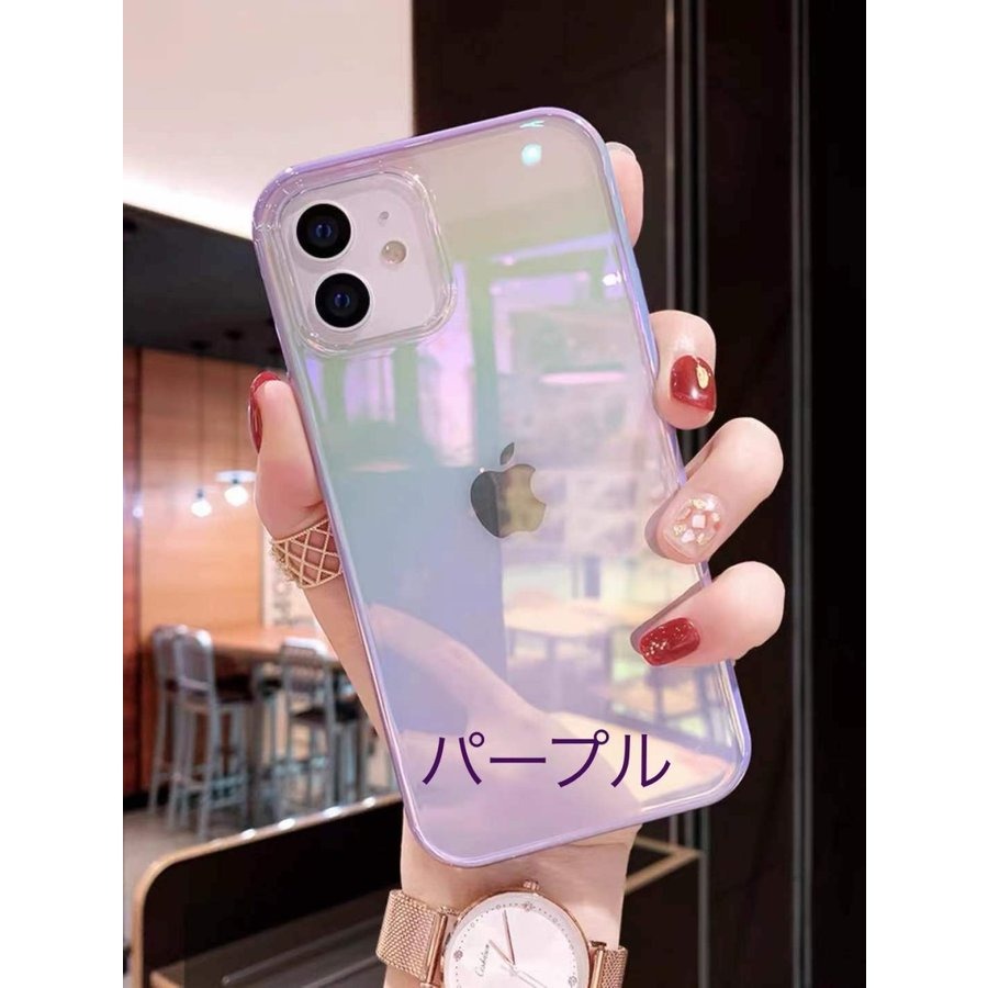 新作 iPhone12 13 全シリーズ ホログラム オーロラ ケース
