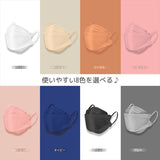 JN95日本製3d立体型マスク30枚入選べる5色個包装柳葉型不織布血色カラーマスク柳葉型魚型4層ダブルフィルター